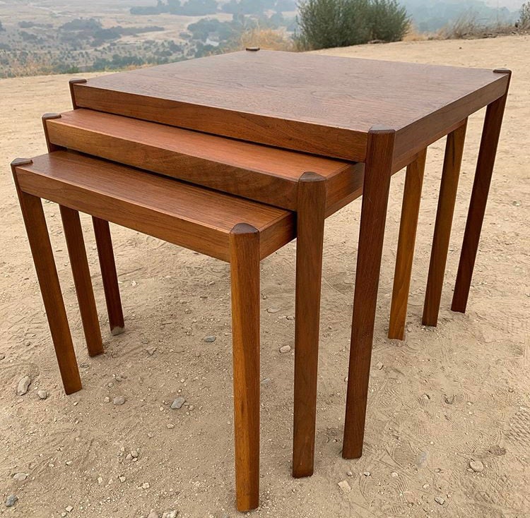 Teak stacking tables outlet